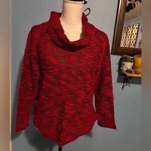 Ruby Rd. Petite, Red & Black, Cowl Neck, Top